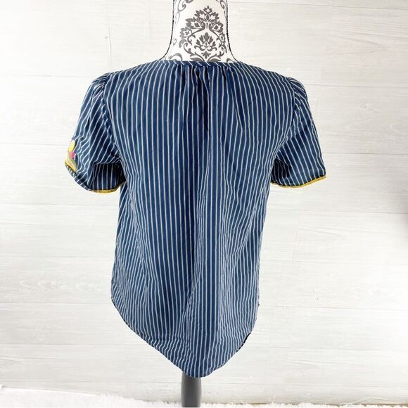 Madewell Fable Floral Embroidered Striped Relaxed Top - Picture 6 of 9